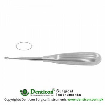 Schede Bone Curette Oval - Fig. 1 Stainless Steel, 17 cm - 6 3/4" Scoop Size 5.2 mm